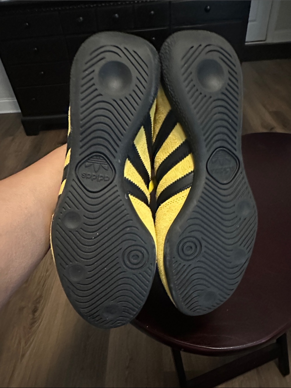 adidas Handball Spezial Lo Pro Yellow and Black Women's Sneakers - Picture 5 of 9